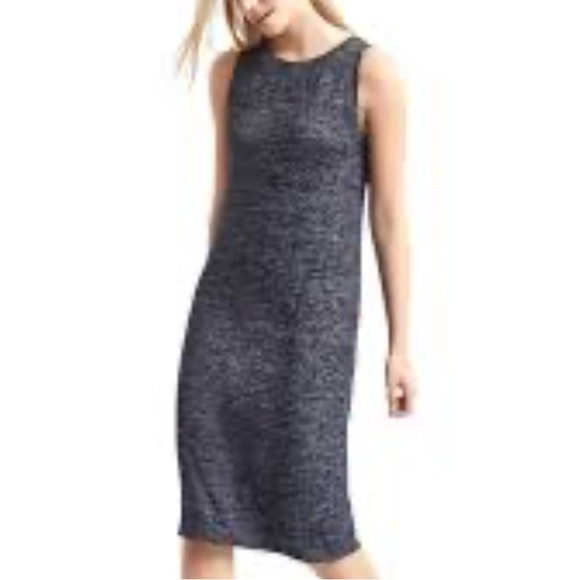 Joe Fresh Gray grey Sleeveless stretchy minimalist Sheath Midi Dress size Medium - Picture 1 of 9